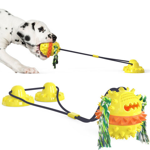 Suction Cup Dog Toy Interctive Toy Tug of War Dog Toy Teeth Cleaning Chew  Toy